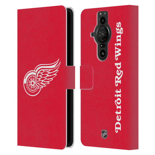 NHL Detroit Red Wings Plain Leather Book Wallet Case Cover For Sony Xperia Pro-I