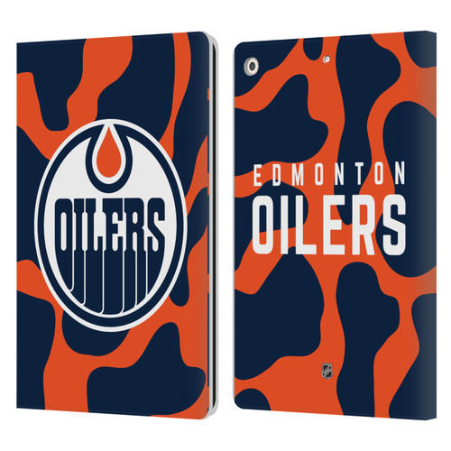 NHL Edmonton Oilers Cow Pattern Leather Book Wallet Case Cover For Apple iPad 10.2 2019/2020/2021