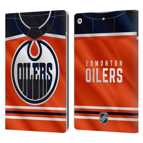 NHL Edmonton Oilers Jersey Leather Book Wallet Case Cover For Apple iPad 10.2 2019/2020/2021