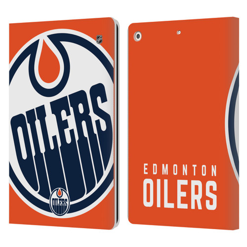 NHL Edmonton Oilers Oversized Leather Book Wallet Case Cover For Apple iPad 10.2 2019/2020/2021