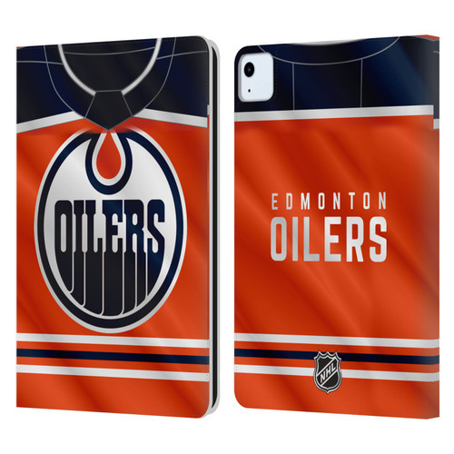 NHL Edmonton Oilers Jersey Leather Book Wallet Case Cover For Apple iPad Air 11 2020/2022/2024