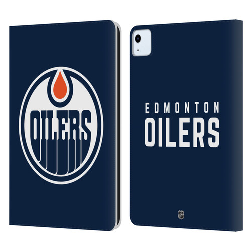 NHL Edmonton Oilers Plain Leather Book Wallet Case Cover For Apple iPad Air 11 2020/2022/2024