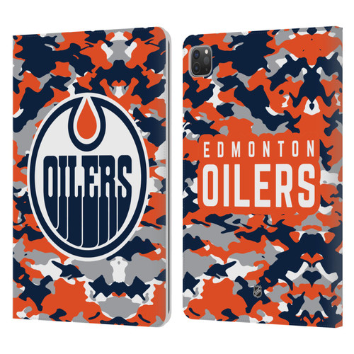 NHL Edmonton Oilers Camouflage Leather Book Wallet Case Cover For Apple iPad Pro 11 2020 / 2021 / 2022