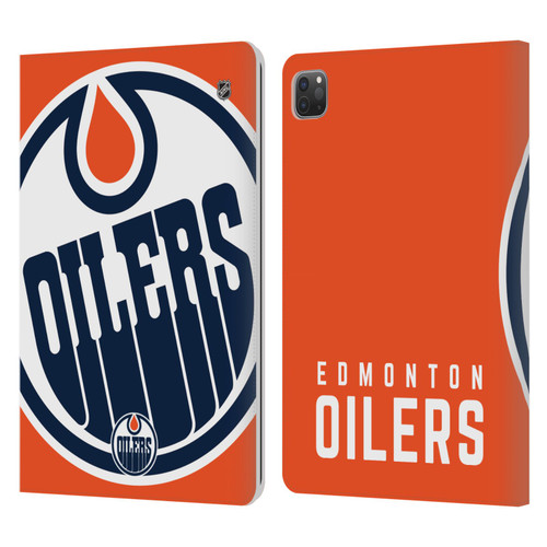 NHL Edmonton Oilers Oversized Leather Book Wallet Case Cover For Apple iPad Pro 11 2020 / 2021 / 2022