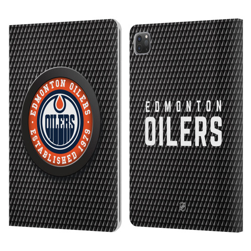 NHL Edmonton Oilers Puck Texture Leather Book Wallet Case Cover For Apple iPad Pro 11 2020 / 2021 / 2022