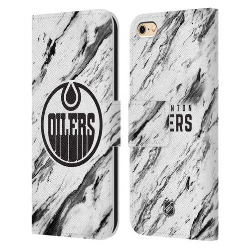 NHL Edmonton Oilers Marble Leather Book Wallet Case Cover For Apple iPhone 6 / iPhone 6s