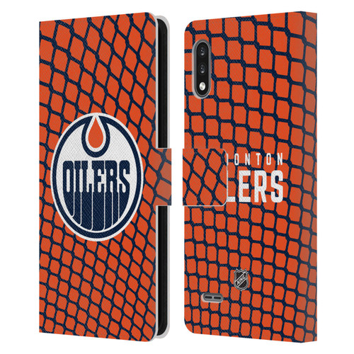 NHL Edmonton Oilers Net Pattern Leather Book Wallet Case Cover For LG K22