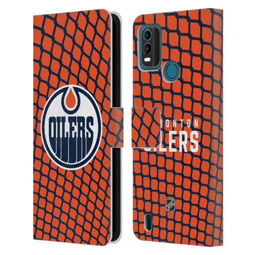 NHL Edmonton Oilers Net Pattern Leather Book Wallet Case Cover For Nokia G11 Plus