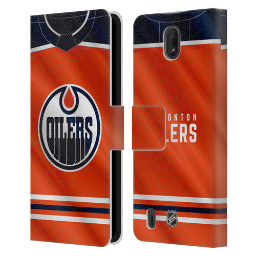 NHL Edmonton Oilers Jersey Leather Book Wallet Case Cover For Nokia C01 Plus/C1 2nd Edition