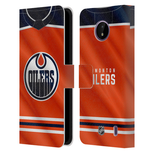 NHL Edmonton Oilers Jersey Leather Book Wallet Case Cover For Nokia C10 / C20