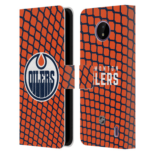 NHL Edmonton Oilers Net Pattern Leather Book Wallet Case Cover For Nokia C10 / C20