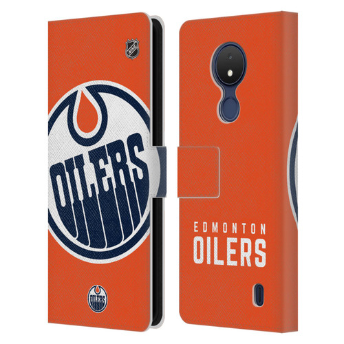 NHL Edmonton Oilers Oversized Leather Book Wallet Case Cover For Nokia C21