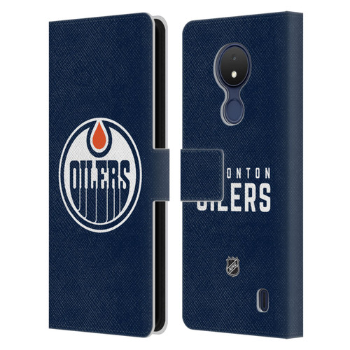 NHL Edmonton Oilers Plain Leather Book Wallet Case Cover For Nokia C21