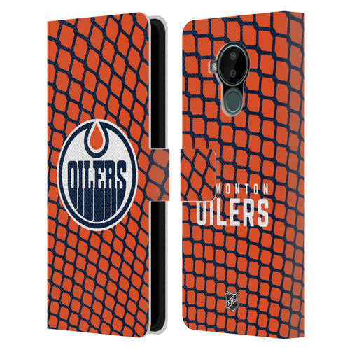 NHL Edmonton Oilers Net Pattern Leather Book Wallet Case Cover For Nokia C30