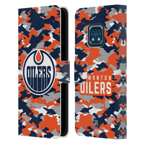 NHL Edmonton Oilers Camouflage Leather Book Wallet Case Cover For Nokia XR20