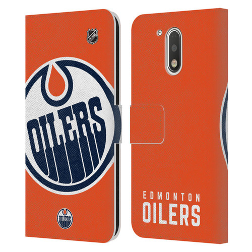 NHL Edmonton Oilers Oversized Leather Book Wallet Case Cover For Motorola Moto G41