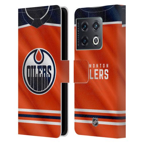 NHL Edmonton Oilers Jersey Leather Book Wallet Case Cover For OnePlus 10 Pro