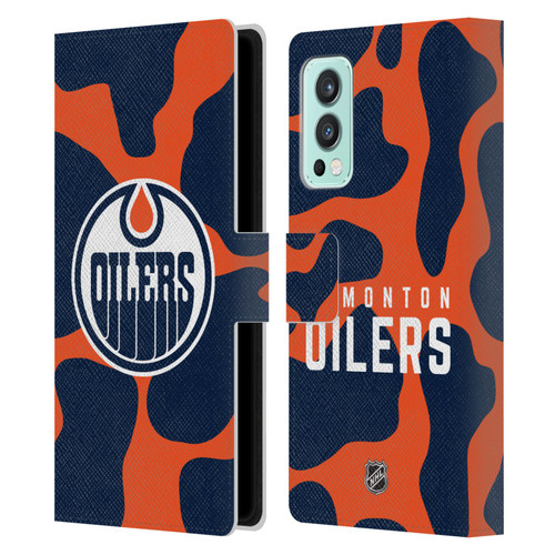 NHL Edmonton Oilers Cow Pattern Leather Book Wallet Case Cover For OnePlus Nord 2 5G