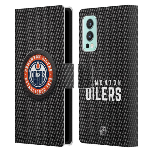 NHL Edmonton Oilers Puck Texture Leather Book Wallet Case Cover For OnePlus Nord 2 5G