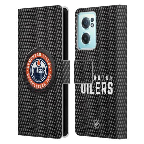 NHL Edmonton Oilers Puck Texture Leather Book Wallet Case Cover For OnePlus Nord CE 2 5G