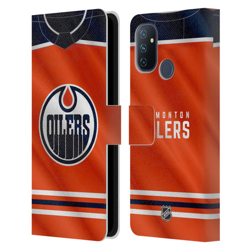 NHL Edmonton Oilers Jersey Leather Book Wallet Case Cover For OnePlus Nord N100