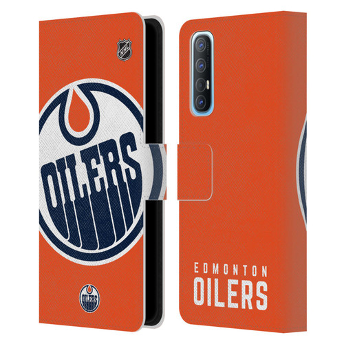 NHL Edmonton Oilers Oversized Leather Book Wallet Case Cover For OPPO Find X2 Neo 5G