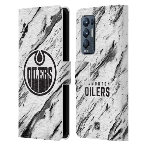 NHL Edmonton Oilers Marble Leather Book Wallet Case Cover For OPPO Find X3 Neo / Reno5 Pro+ 5G