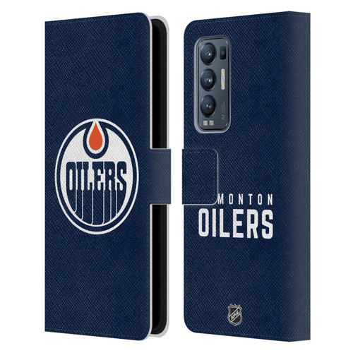 NHL Edmonton Oilers Plain Leather Book Wallet Case Cover For OPPO Find X3 Neo / Reno5 Pro+ 5G
