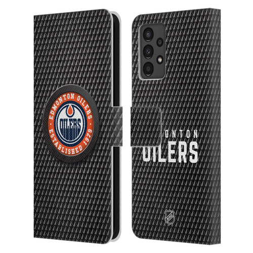 NHL Edmonton Oilers Puck Texture Leather Book Wallet Case Cover For Samsung Galaxy A13 (2022)