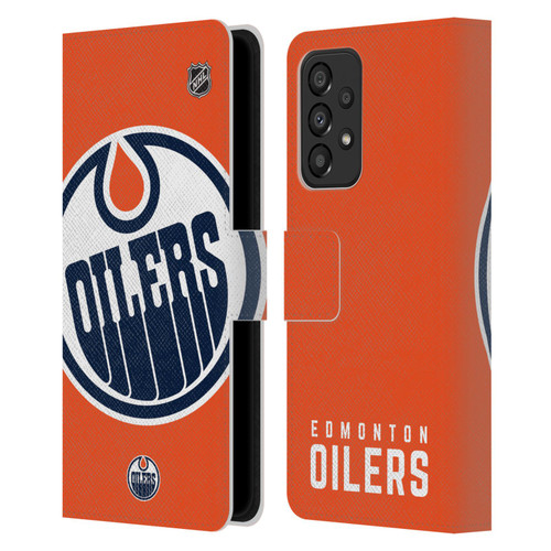 NHL Edmonton Oilers Oversized Leather Book Wallet Case Cover For Samsung Galaxy A33 5G (2022)