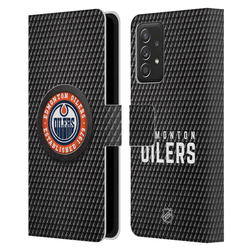 NHL Edmonton Oilers Puck Texture Leather Book Wallet Case Cover For Samsung Galaxy A53 5G (2022)