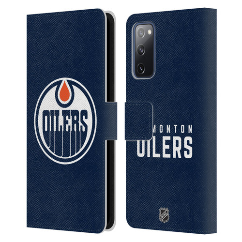 NHL Edmonton Oilers Plain Leather Book Wallet Case Cover For Samsung Galaxy S20 FE / 5G