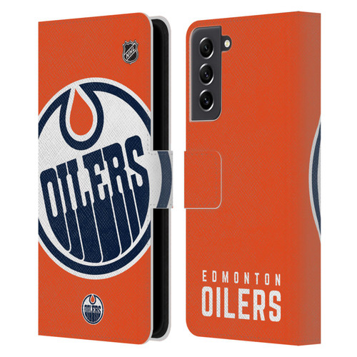 NHL Edmonton Oilers Oversized Leather Book Wallet Case Cover For Samsung Galaxy S21 FE 5G