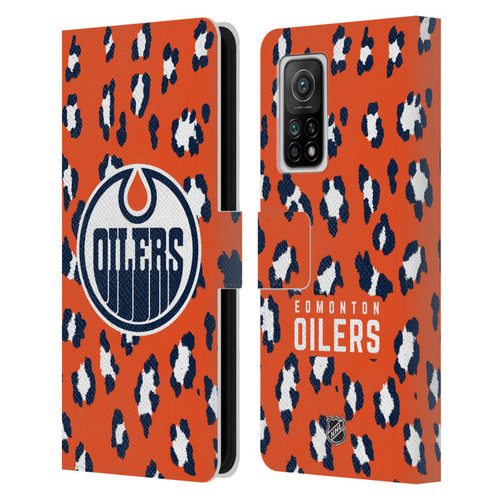 NHL Edmonton Oilers Leopard Patten Leather Book Wallet Case Cover For Xiaomi Mi 10T 5G