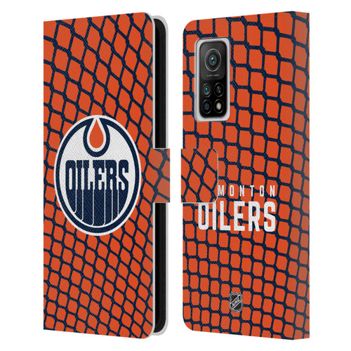NHL Edmonton Oilers Net Pattern Leather Book Wallet Case Cover For Xiaomi Mi 10T 5G