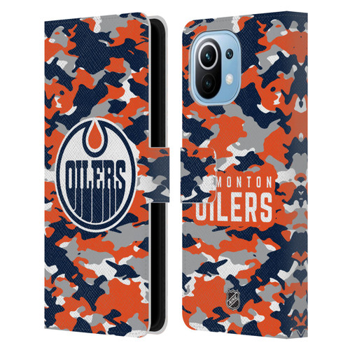 NHL Edmonton Oilers Camouflage Leather Book Wallet Case Cover For Xiaomi Mi 11