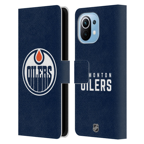 NHL Edmonton Oilers Plain Leather Book Wallet Case Cover For Xiaomi Mi 11