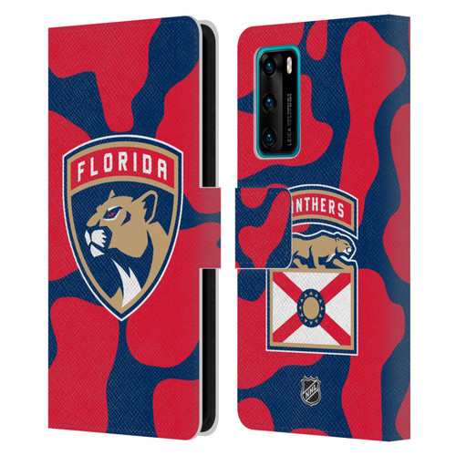 NHL Florida Panthers Cow Pattern Leather Book Wallet Case Cover For Huawei P40 5G