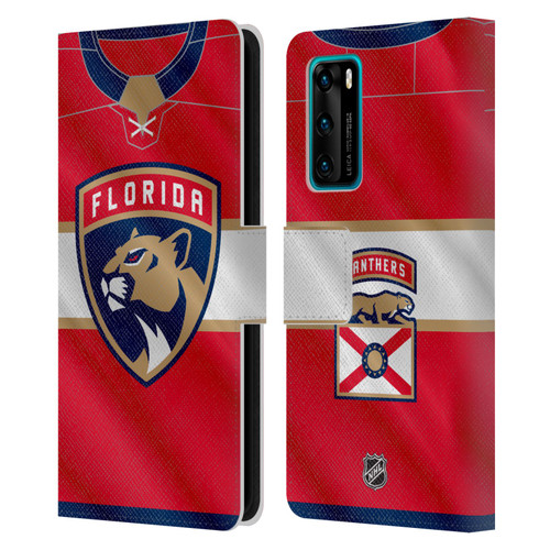 NHL Florida Panthers Jersey Leather Book Wallet Case Cover For Huawei P40 5G
