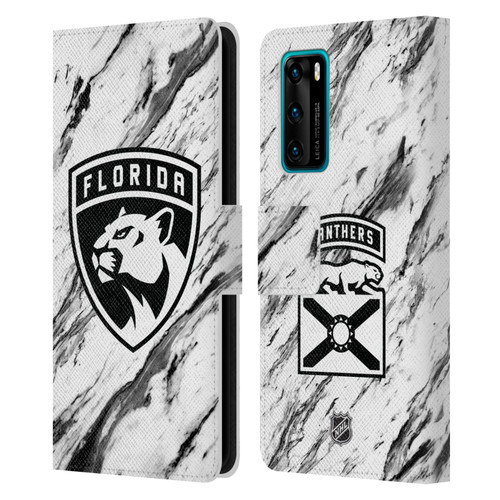 NHL Florida Panthers Marble Leather Book Wallet Case Cover For Huawei P40 5G