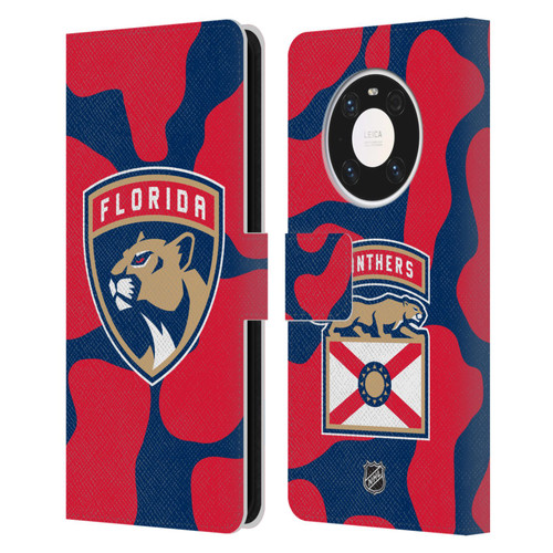 NHL Florida Panthers Cow Pattern Leather Book Wallet Case Cover For Huawei Mate 40 Pro 5G