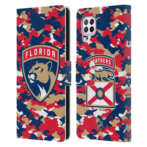 NHL Florida Panthers Camouflage Leather Book Wallet Case Cover For Huawei Nova 6 SE / P40 Lite