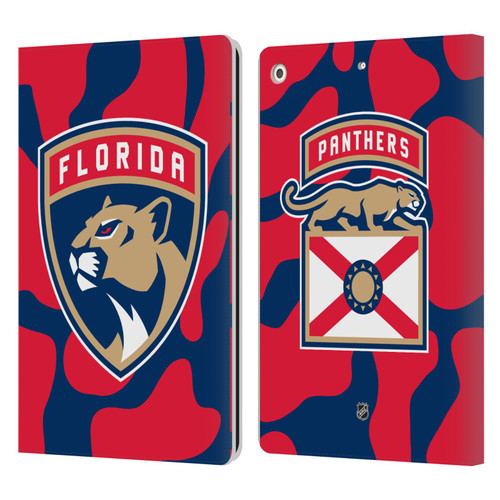 NHL Florida Panthers Cow Pattern Leather Book Wallet Case Cover For Apple iPad 10.2 2019/2020/2021