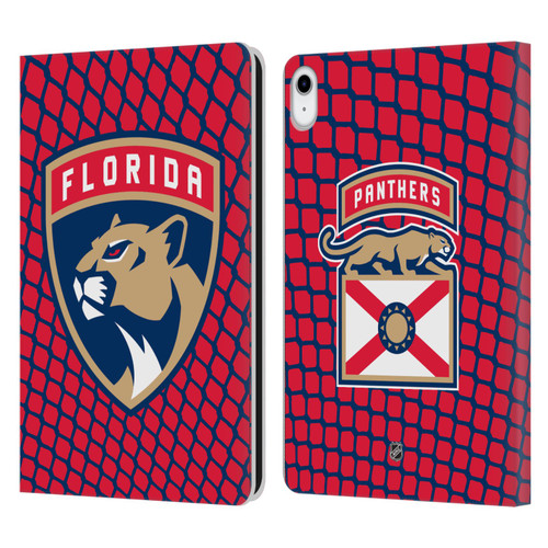 NHL Florida Panthers Net Pattern Leather Book Wallet Case Cover For Apple iPad 10.9 (2022)