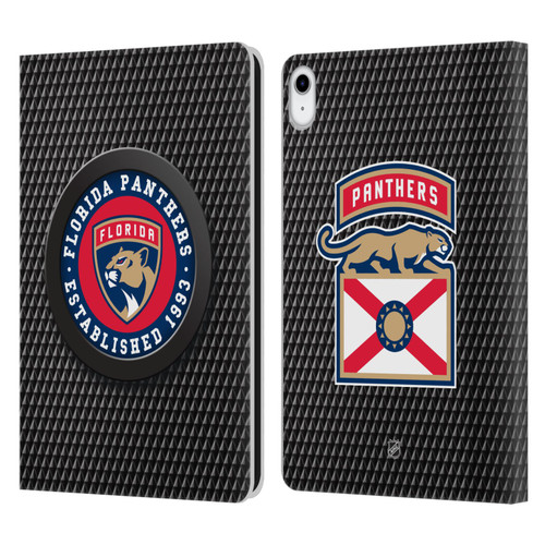 NHL Florida Panthers Puck Texture Leather Book Wallet Case Cover For Apple iPad 10.9 (2022)