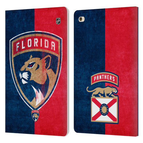 NHL Florida Panthers Half Distressed Leather Book Wallet Case Cover For Apple iPad mini 4