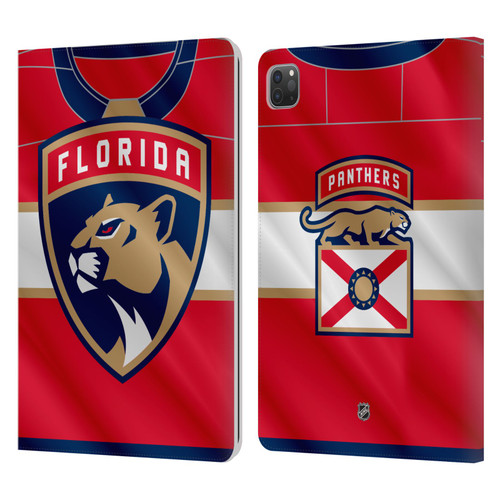 NHL Florida Panthers Jersey Leather Book Wallet Case Cover For Apple iPad Pro 11 2020 / 2021 / 2022