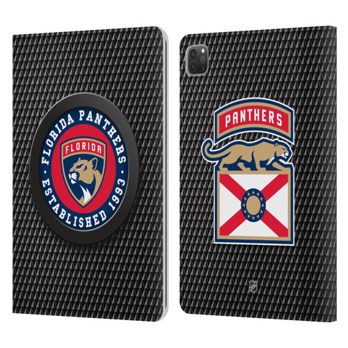 NHL Florida Panthers Puck Texture Leather Book Wallet Case Cover For Apple iPad Pro 11 2020 / 2021 / 2022