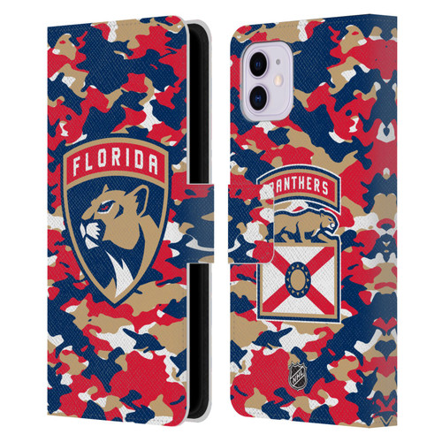 NHL Florida Panthers Camouflage Leather Book Wallet Case Cover For Apple iPhone 11