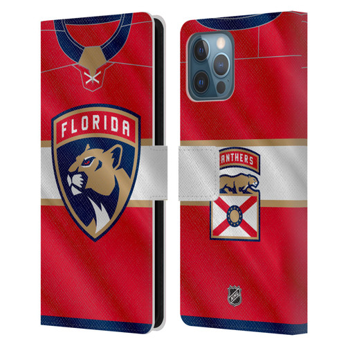 NHL Florida Panthers Jersey Leather Book Wallet Case Cover For Apple iPhone 12 Pro Max